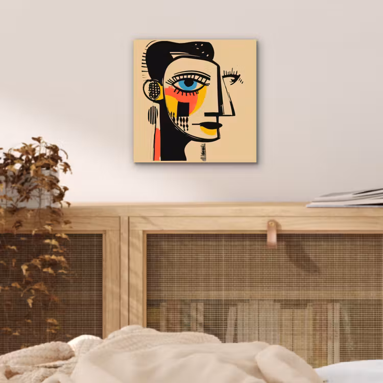 Geometrisch - Felle kleuren - Kubistische stijl aluminium wit klein -sfeer3