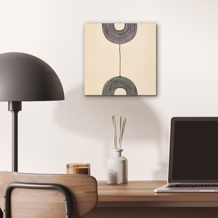 Geometrische bogen - Minimalistisch - Symmetrisch aluminium wit klein -sfeer5