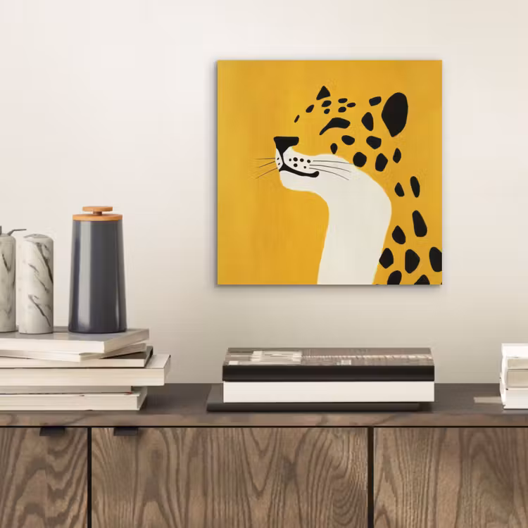 Cheetah - Illustratie - Geel aluminium wit klein -sfeer1