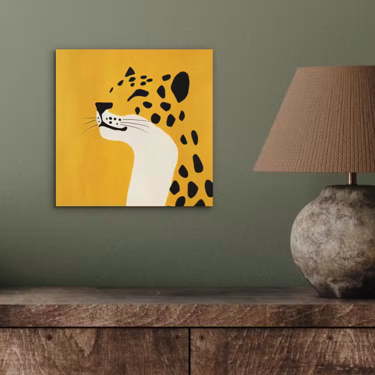 Cheetah - Illustratie - Geel aluminium wit klein -sfeer2