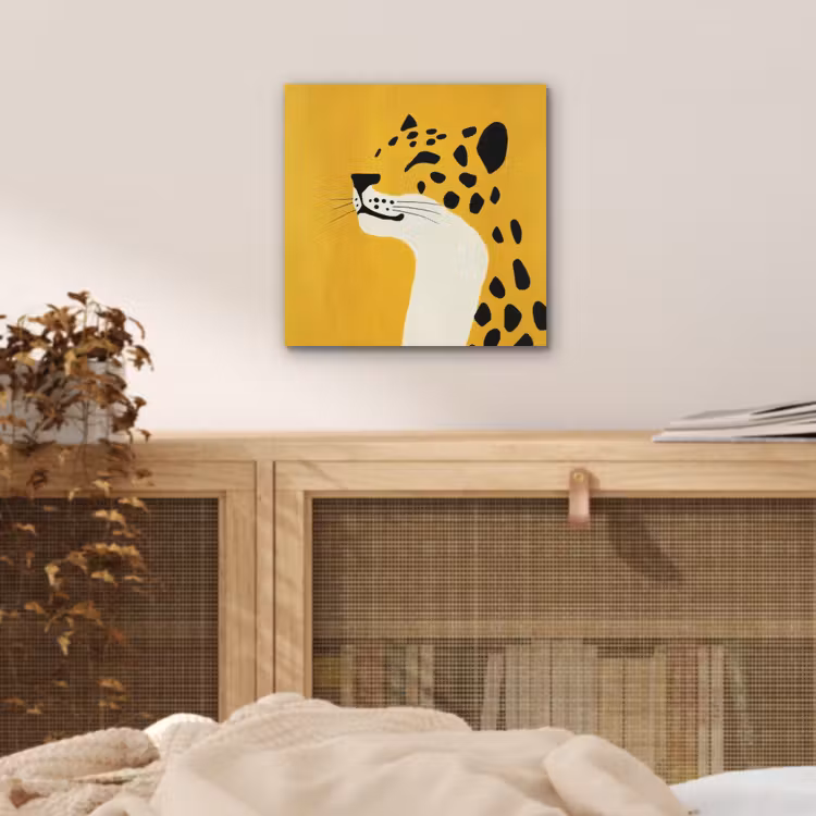 Cheetah - Illustratie - Geel aluminium wit klein -sfeer3