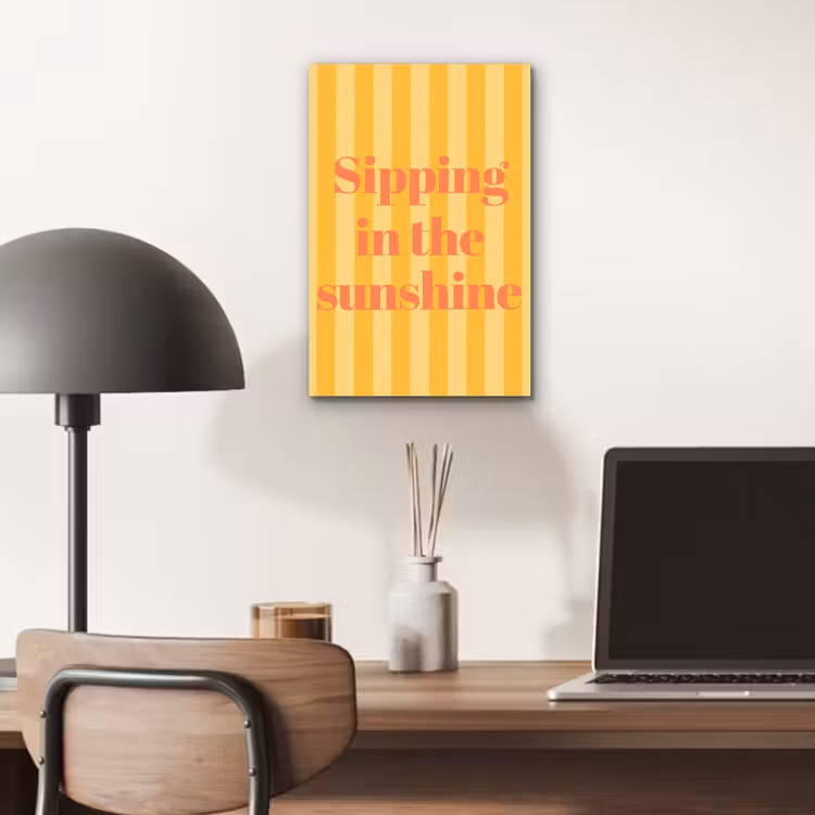 Gestreept - Geel - Sunshine - Letters aluminium wit klein -sfeer5