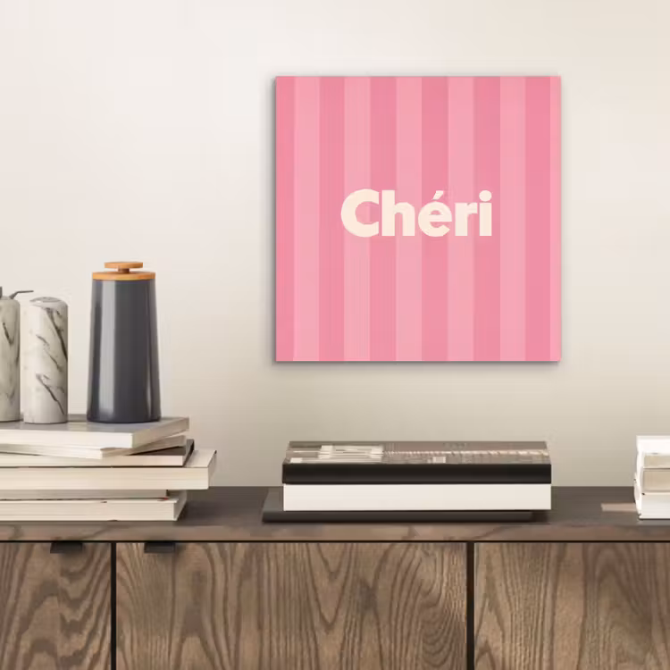 Gestreept - Roze - Chéri aluminium wit klein -sfeer1