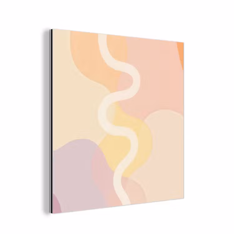 Golvende vormen - Abstract - pastel aluminium wit klein -3d