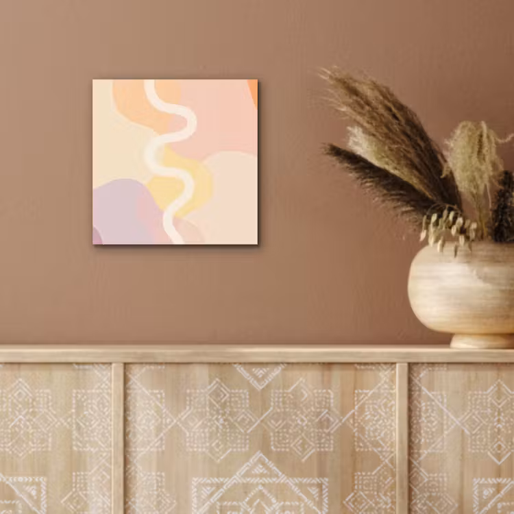 Golvende vormen - Abstract - pastel aluminium wit klein -sfeer4