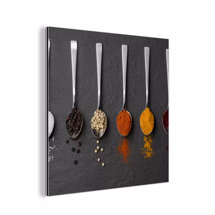 Specerijen - Lepels - Tafel - Rustiek - Kruiden aluminium wit klein -3d