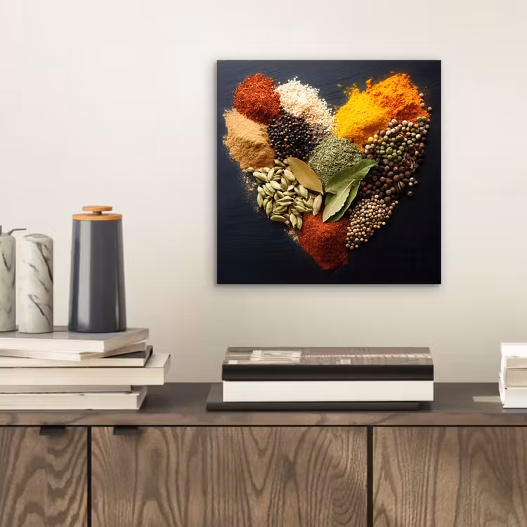 Specerijen - Mix - Hartvorm - Zwart aluminium wit klein -sfeer1