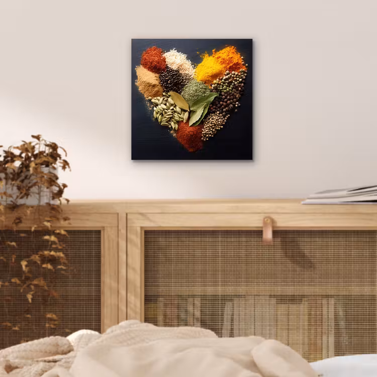 Specerijen - Mix - Hartvorm - Zwart aluminium wit klein -sfeer3