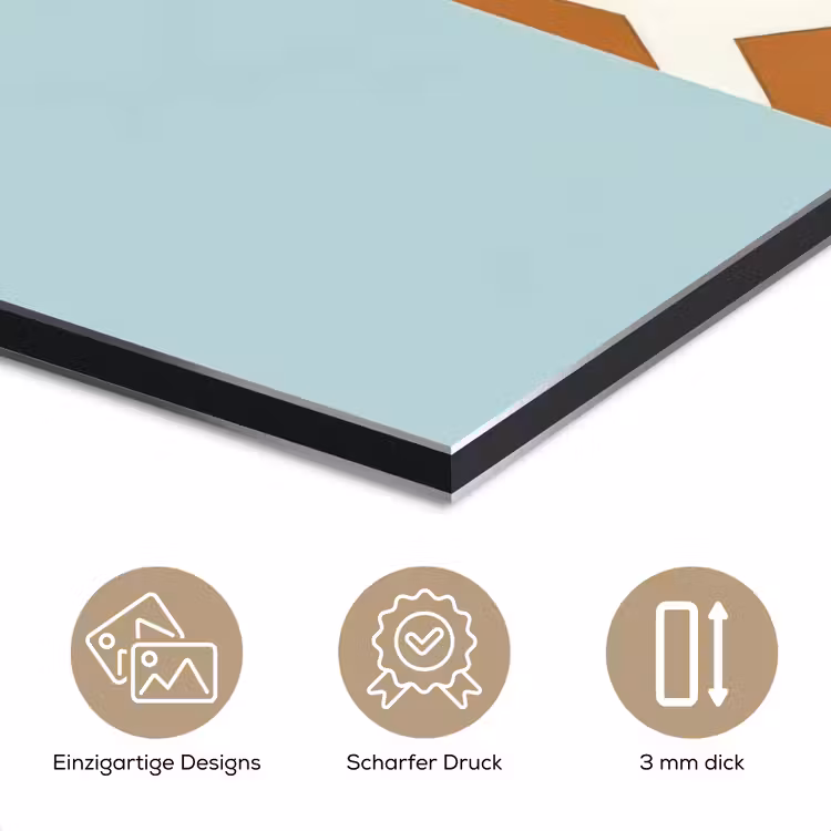 Giraffe - Illustratie - Bruin - Minimalistisch aluminium wit klein -closeup_DE