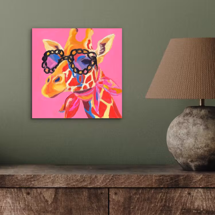 Giraf - Roze - Bril - Sjaal aluminium wit klein -sfeer2