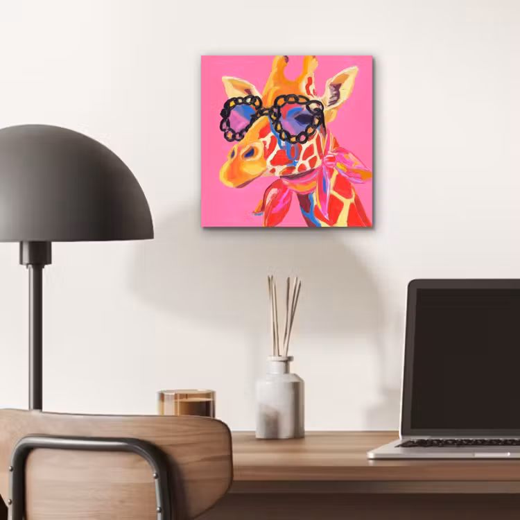 Giraf - Roze - Bril - Sjaal aluminium wit klein -sfeer5