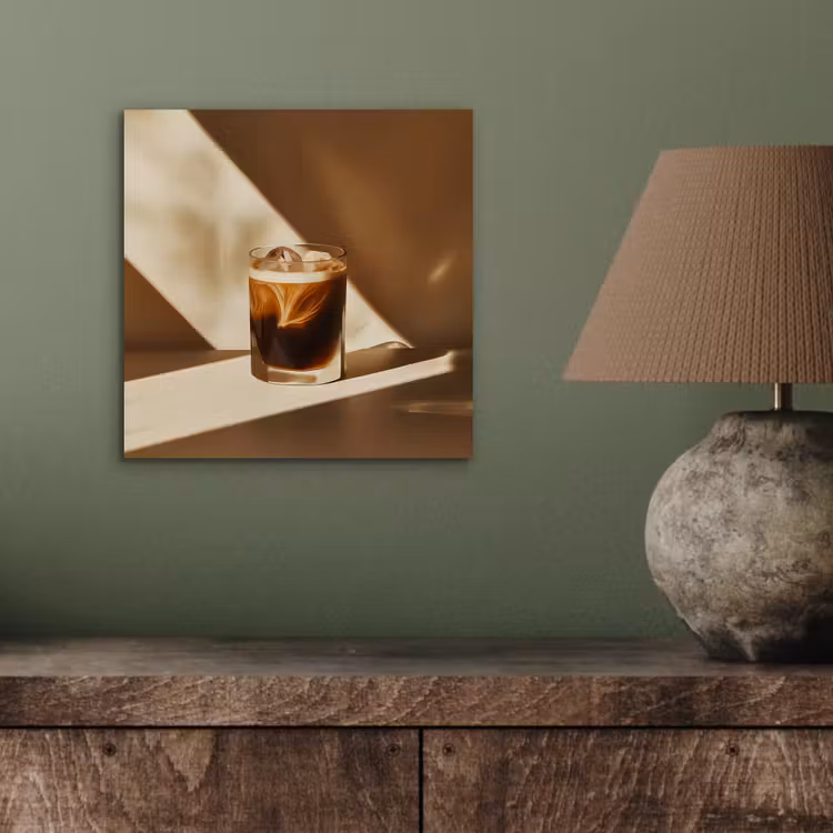 Glas - Ijskoffie - Schaduw - Bruin aluminium wit klein -sfeer2