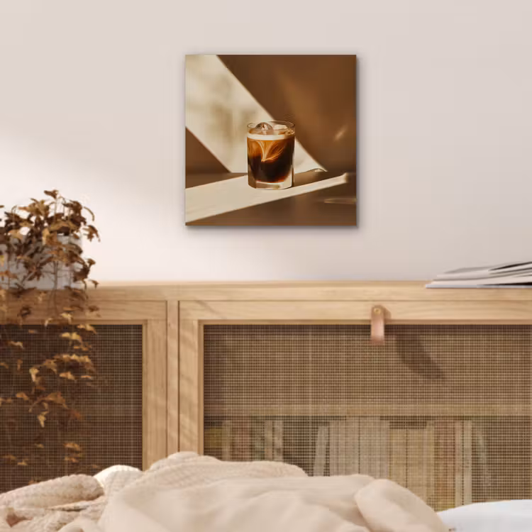 Glas - Ijskoffie - Schaduw - Bruin aluminium wit klein -sfeer3
