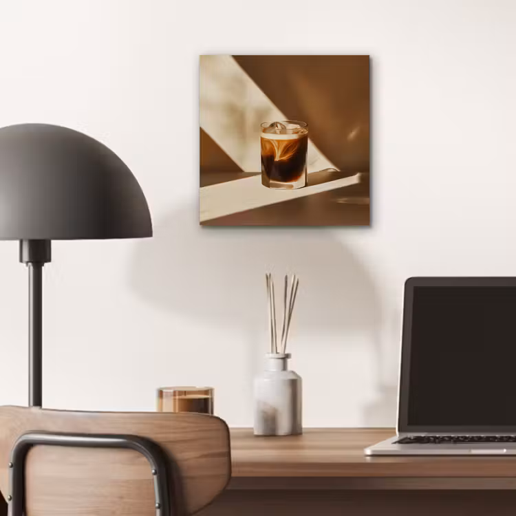 Glas - Ijskoffie - Schaduw - Bruin aluminium wit klein -sfeer5