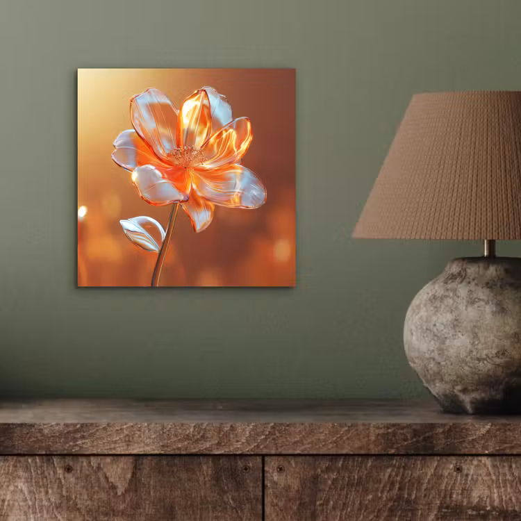Glazen - Bloem - Zonlicht aluminium wit klein -sfeer2