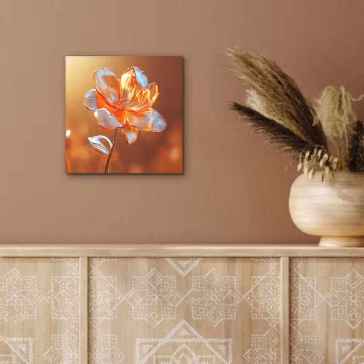 Glazen - Bloem - Zonlicht aluminium wit klein -sfeer4