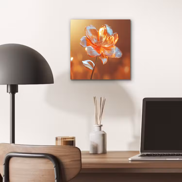 Glazen - Bloem - Zonlicht aluminium wit klein -sfeer5
