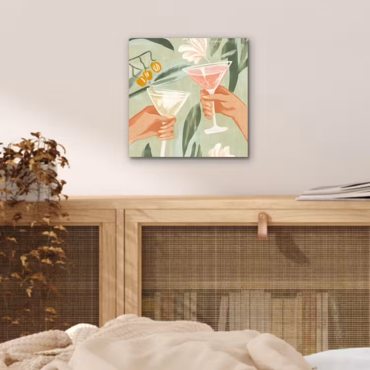 Glazen - Proosten - Bladeren - Groen aluminium wit klein -sfeer3