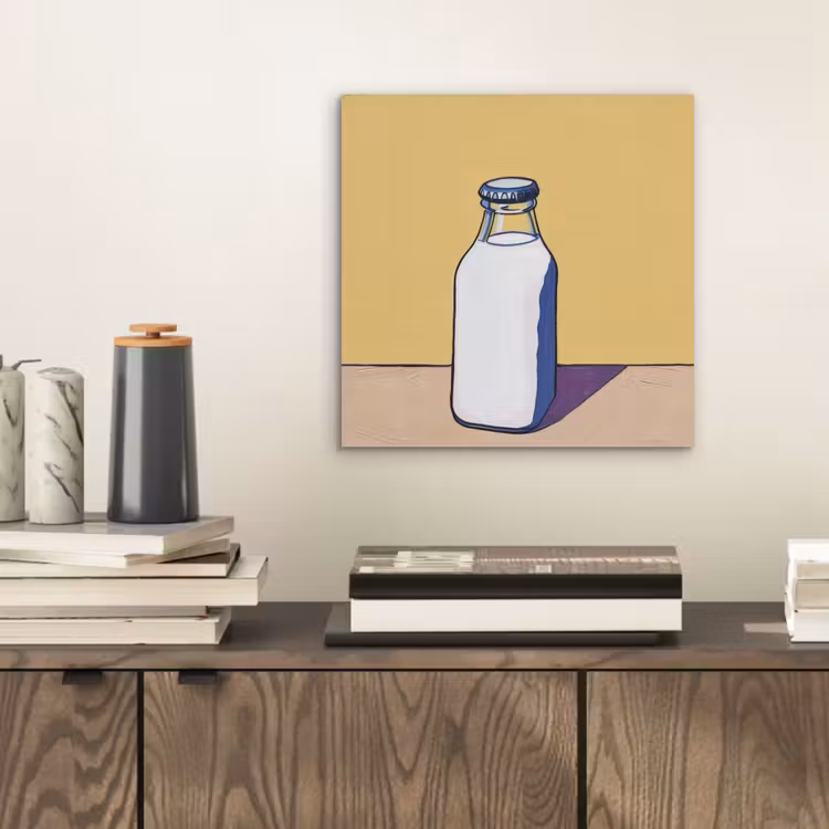 Glazen - Fles - Illustratie - Melk aluminium wit klein -sfeer1