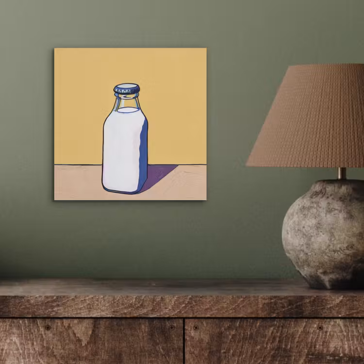 Glazen - Fles - Illustratie - Melk aluminium wit klein -sfeer2