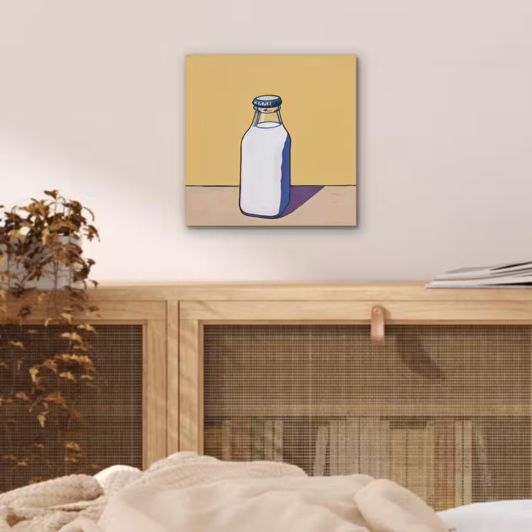 Glazen - Fles - Illustratie - Melk aluminium wit klein -sfeer3