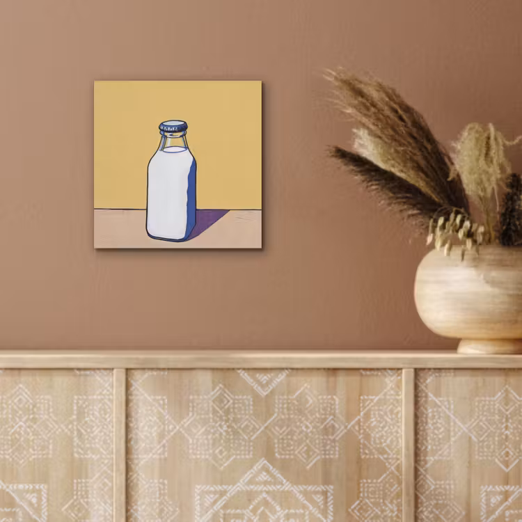 Glazen - Fles - Illustratie - Melk aluminium wit klein -sfeer4