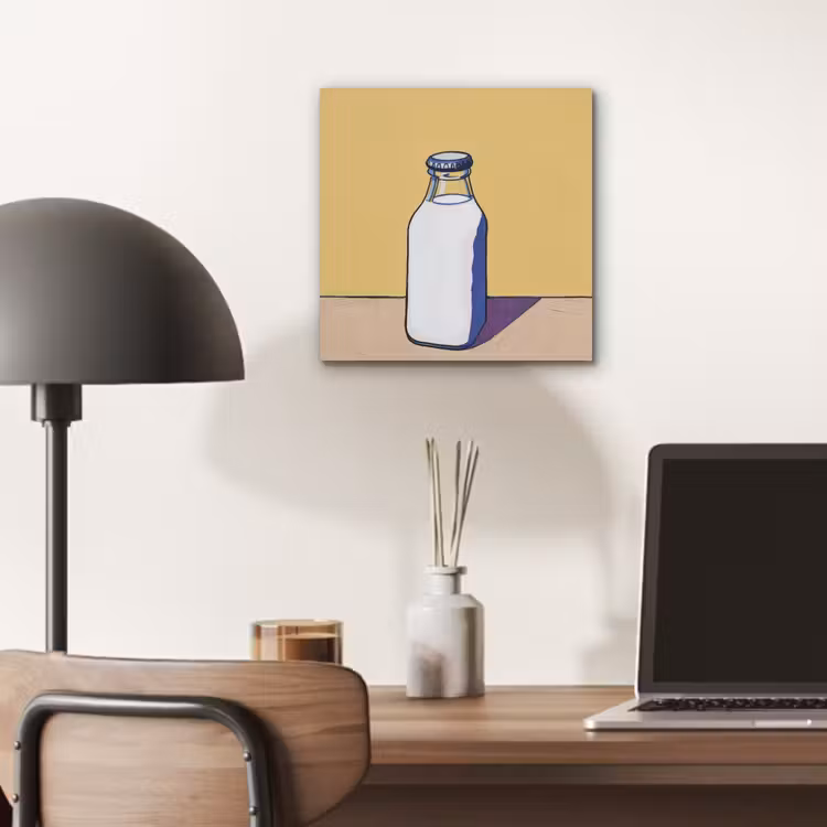 Glazen - Fles - Illustratie - Melk aluminium wit klein -sfeer5