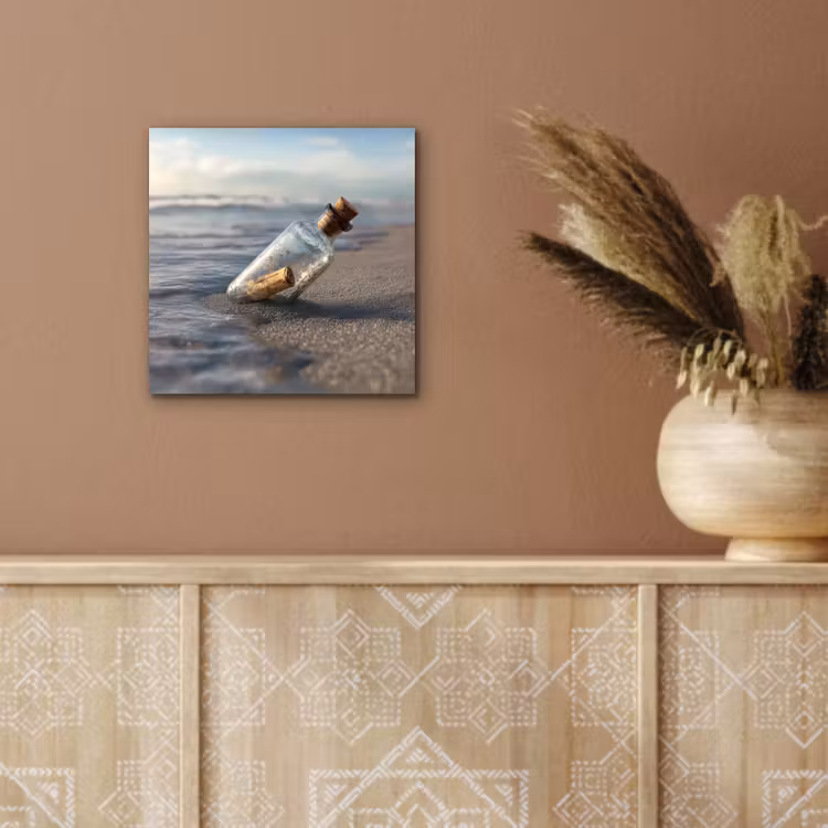 Glazenfles - Post - Zee - Zand aluminium wit klein -sfeer4