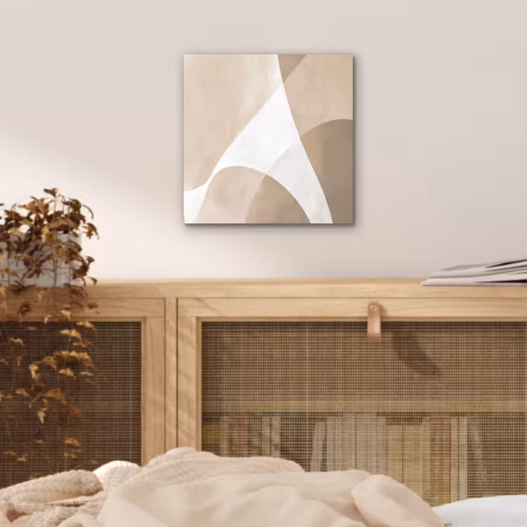 Vloeiende vlakken - Harmonieus - Golvend aluminium wit klein -sfeer3
