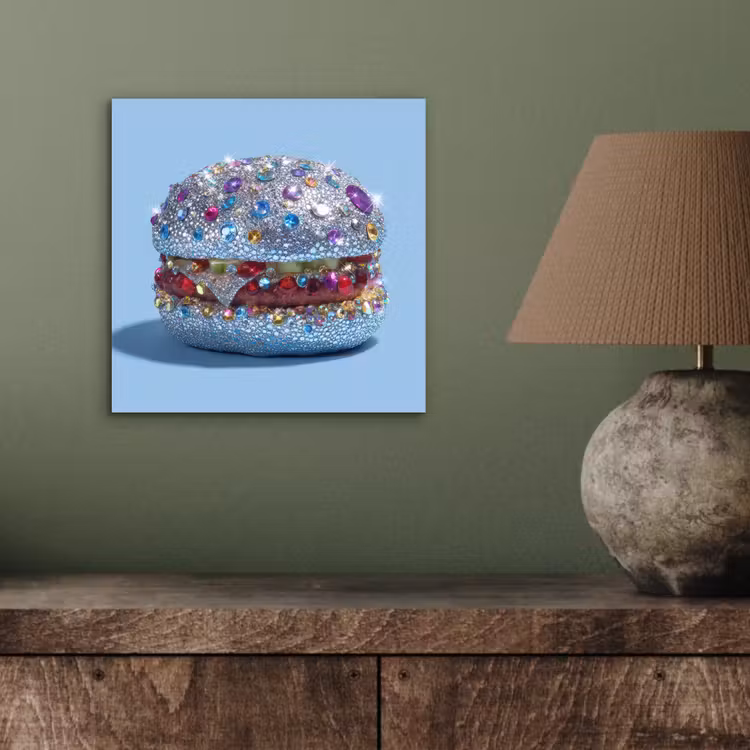Glitters - Hamburger - Blauw aluminium wit klein -sfeer2