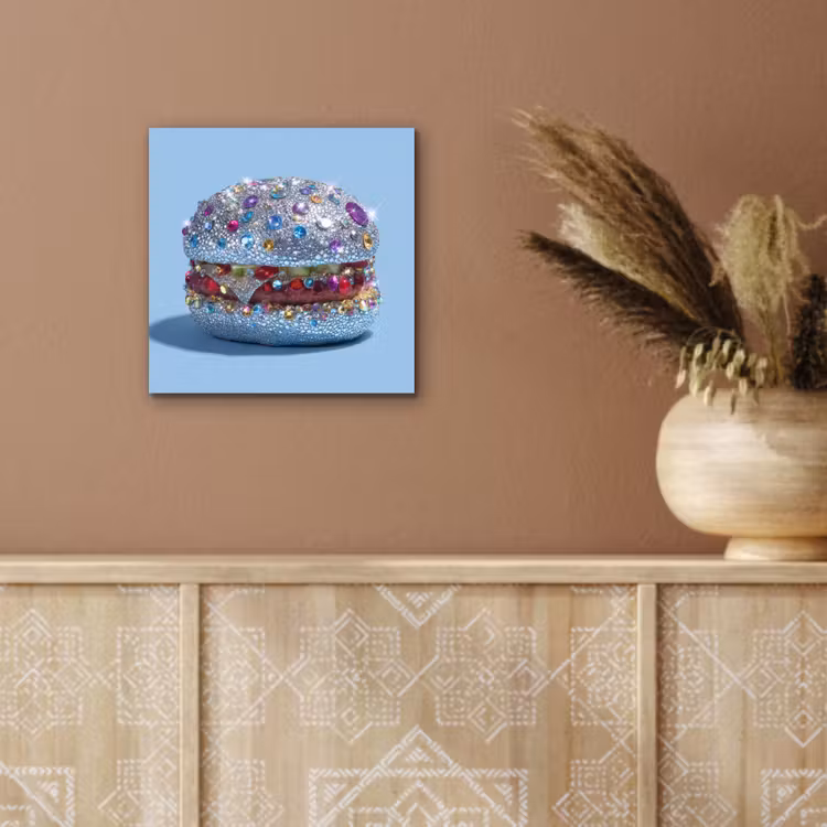 Glitters - Hamburger - Blauw aluminium wit klein -sfeer4