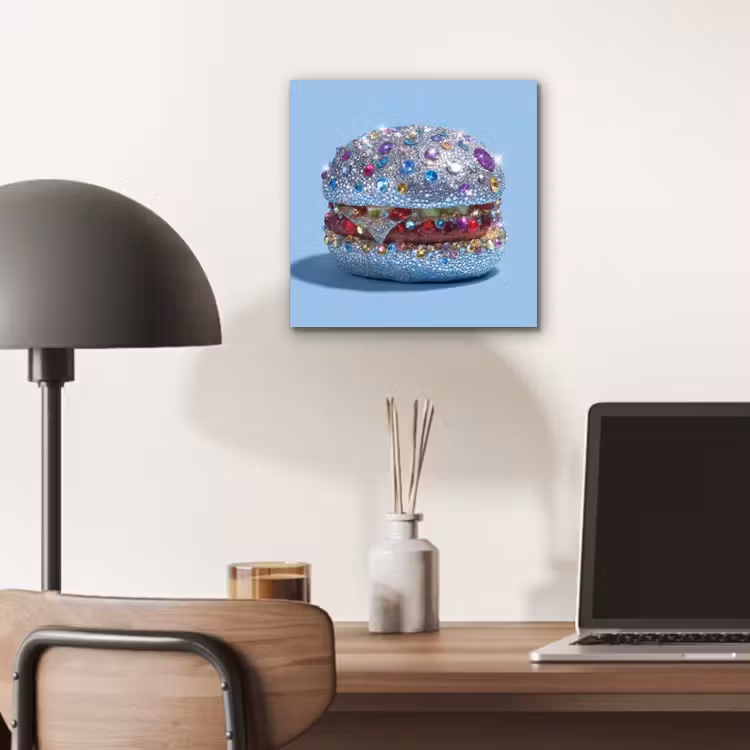 Glitters - Hamburger - Blauw aluminium wit klein -sfeer5