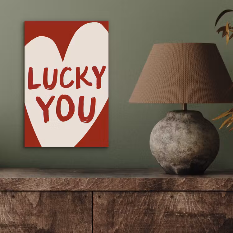Lucky - Hart - Rood aluminium wit klein -sfeer2