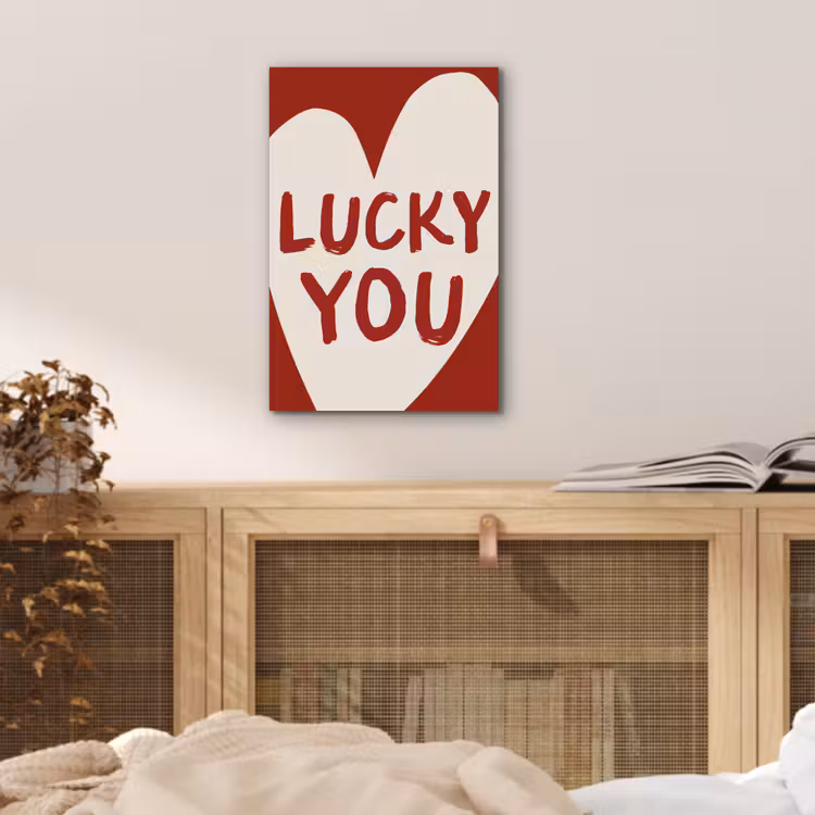 Lucky - Hart - Rood aluminium wit klein -sfeer3