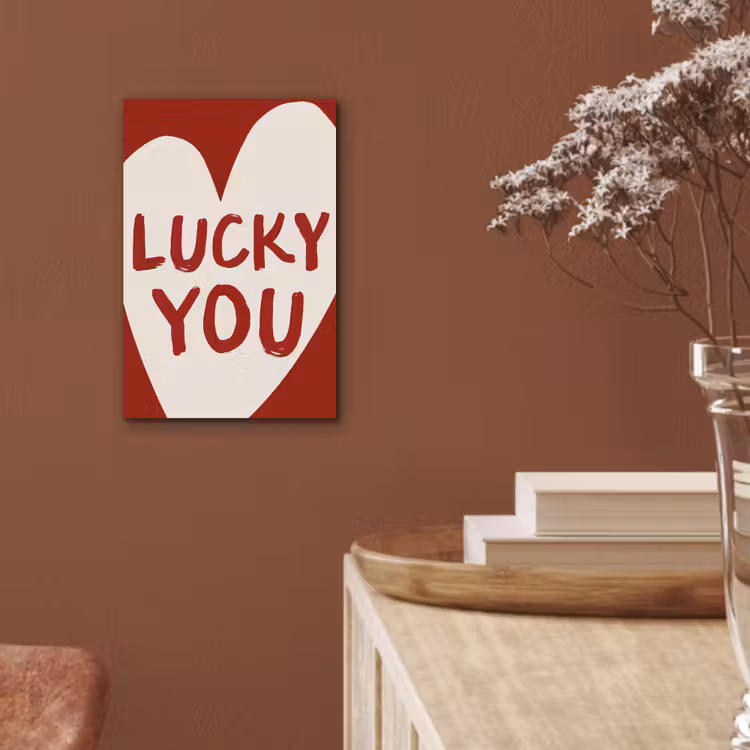 Lucky - Hart - Rood aluminium wit klein -sfeer4