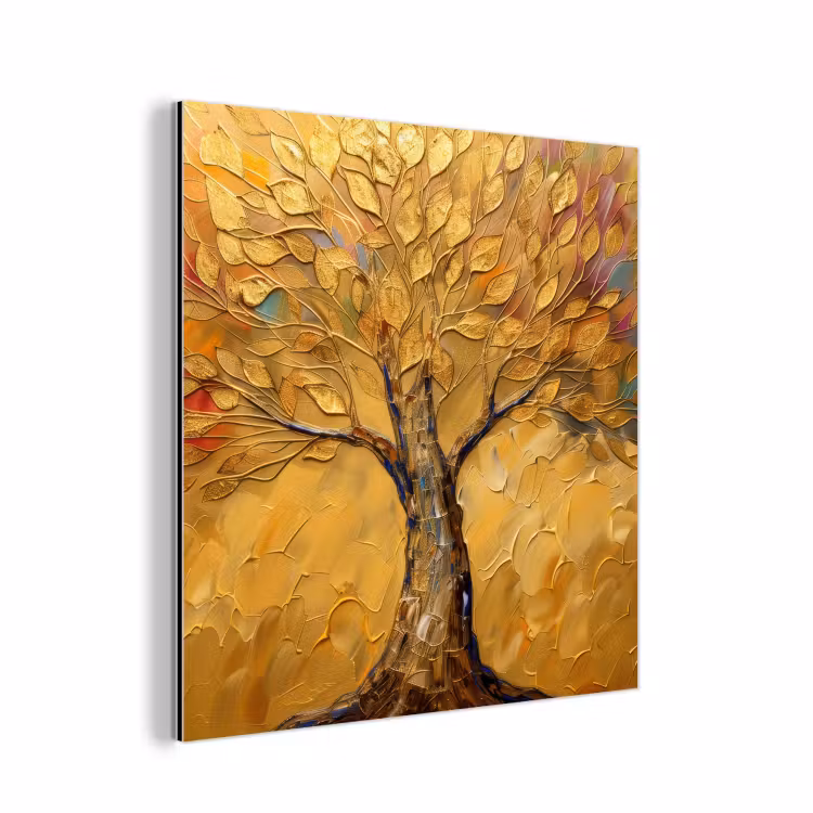 Goud - Boom - Abstract - Modern aluminium wit klein -3d