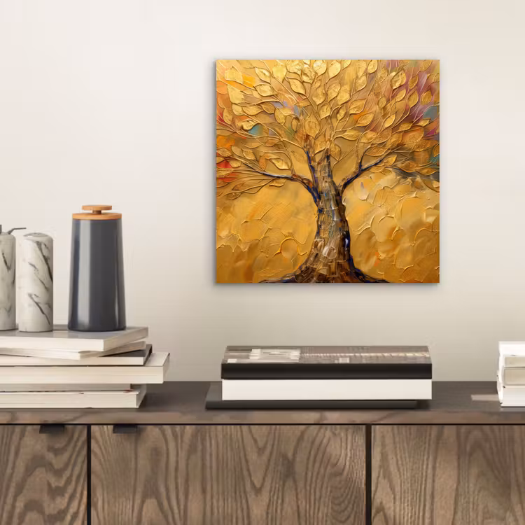 Goud - Boom - Abstract - Modern aluminium wit klein -sfeer1