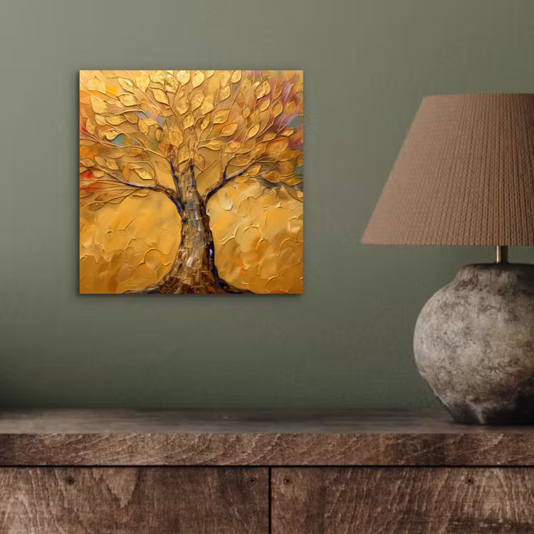 Goud - Boom - Abstract - Modern aluminium wit klein -sfeer2