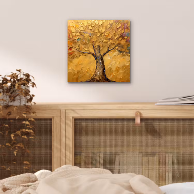 Goud - Boom - Abstract - Modern aluminium wit klein -sfeer3