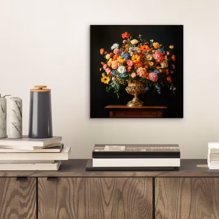 Goud - Bloemen - Kleuren - Vaas aluminium wit klein -sfeer1