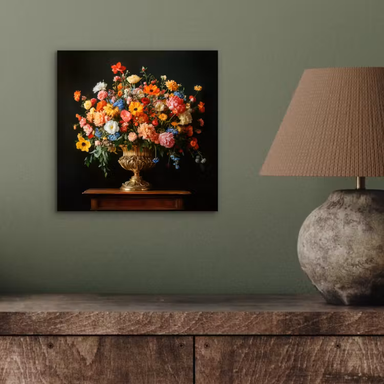 Goud - Bloemen - Kleuren - Vaas aluminium wit klein -sfeer2