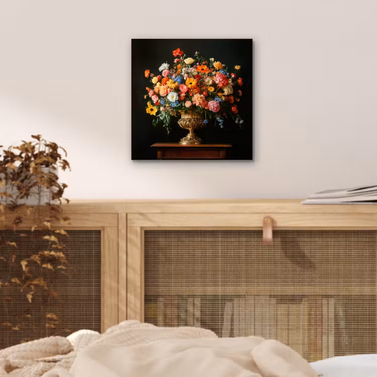 Goud - Bloemen - Kleuren - Vaas aluminium wit klein -sfeer3
