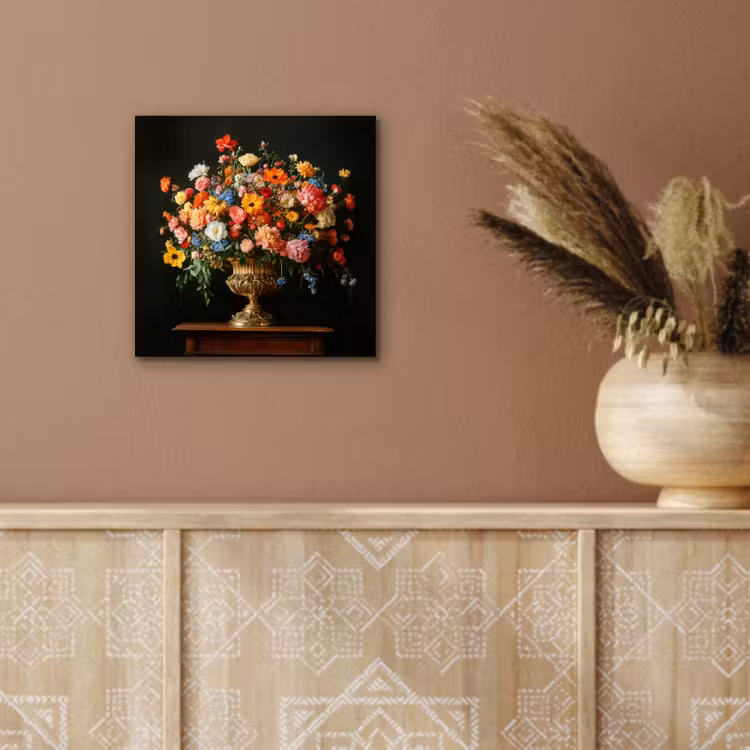 Goud - Bloemen - Kleuren - Vaas aluminium wit klein -sfeer4