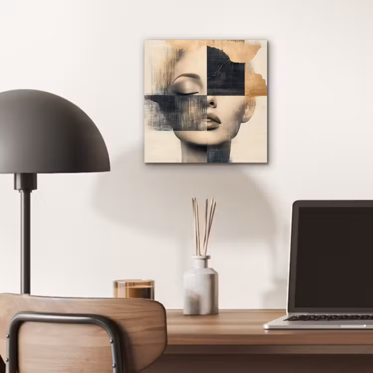 Goud - Vrouw - Rechthoeken aluminium wit klein -sfeer5
