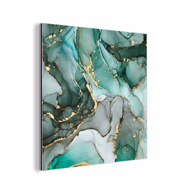 Goud - Marmer - Groen - Luxe - Marmerlook - Grijs aluminium wit klein -3d