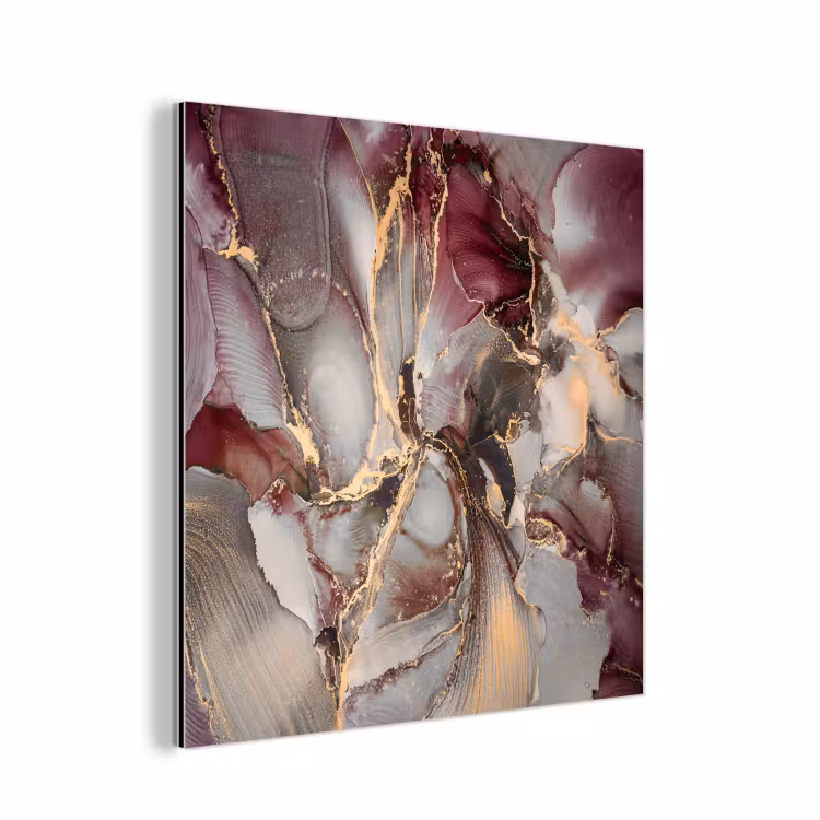Goud - Marmer - Paars aluminium wit klein -3d