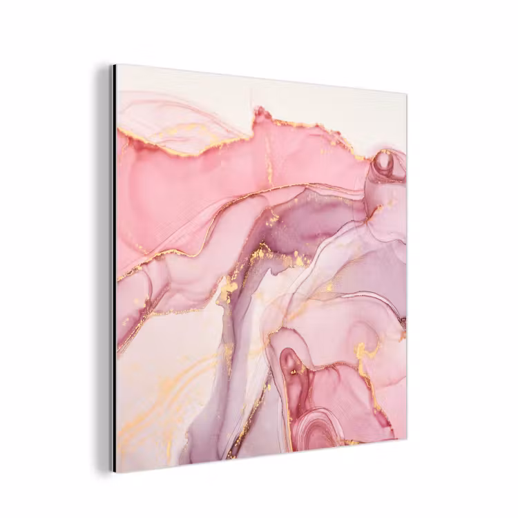 Goud - Marmer - Roze aluminium wit klein -3d