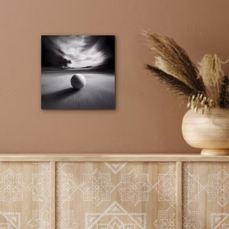 Golfbal - Wazig - Zwart aluminium wit klein -sfeer4