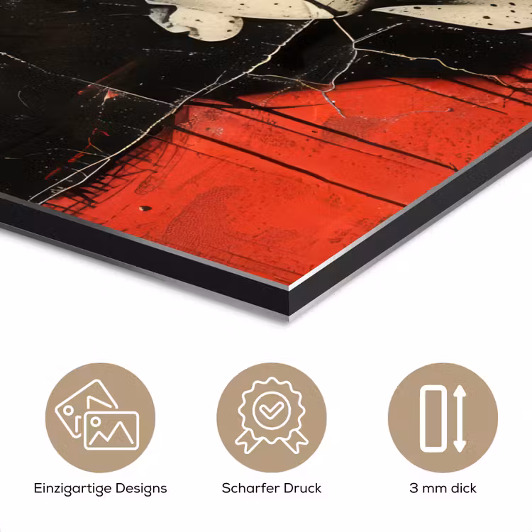 Graffiti - Vrouw - Rood - Street art - Banksy aluminium wit klein -closeup_DE