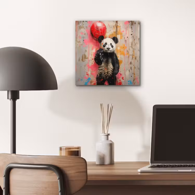 Graffiti - Panda - Ballon - Street art - Banksy aluminium wit klein -sfeer5
